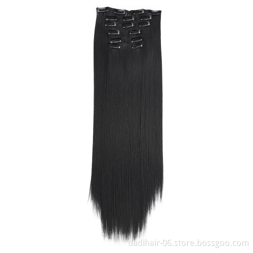 Factory Wholesale Price with clip synthetic hair Straight hair color available